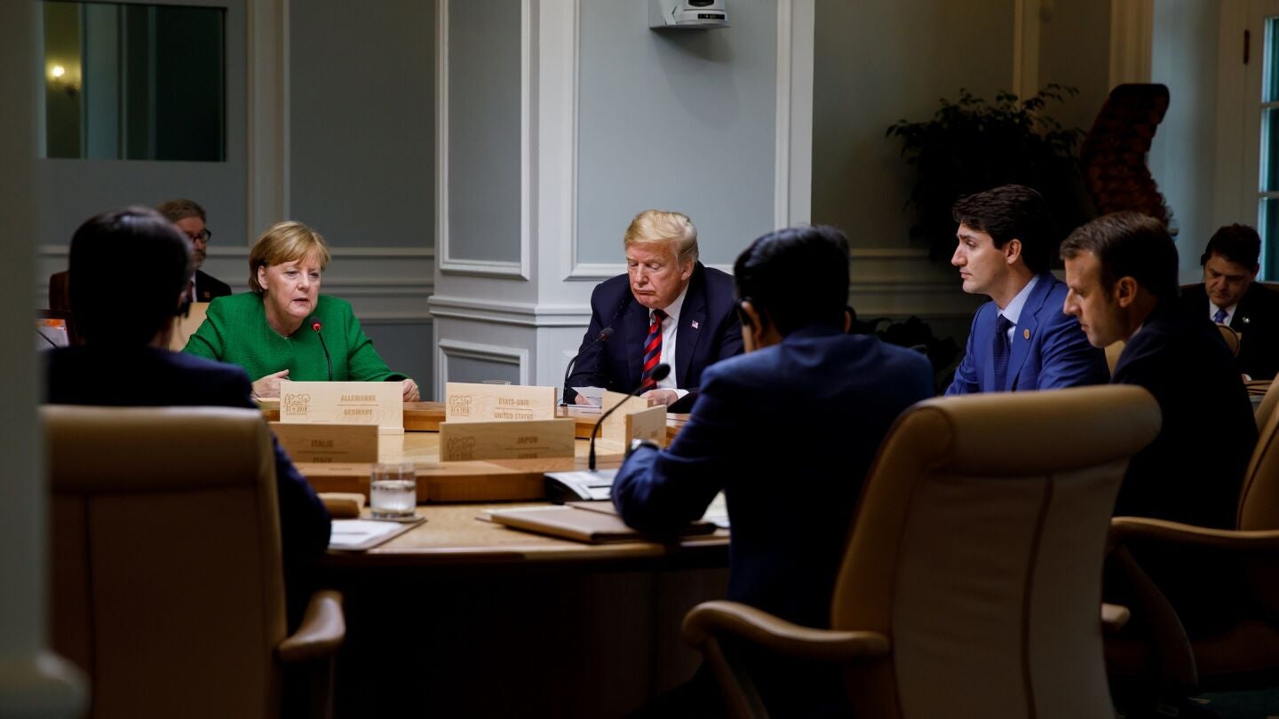 Los l&iacute;deres del G7 reunidos