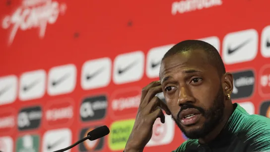 Manuel Fernandes, en rueda de prensa en Kratovo Manuel Fernandes, en rueda de prensa en Kratovo