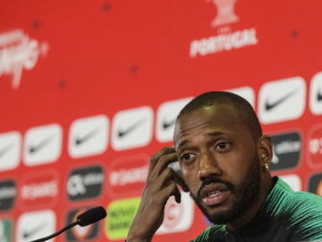 Manuel Fernandes, en rueda de prensa en Kratovo Manuel Fernandes, en rueda de prensa en Kratovo