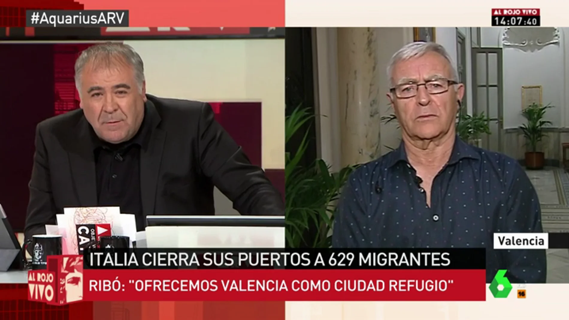 Joan Ribó, sobre el barco Aquarius: "Es inhumano el comportamiento de Malta e Italia. Valencia se ofrece como ciudad refugio"