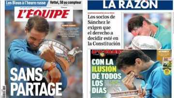 Rafa Nadal, protagonista de la prensa por su undécimo Roland Garros