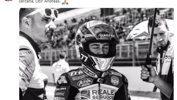 Tuit de Marc Márquez lamentado la muerte de Andreas Pérez