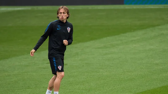 Luka Modric, en un entrenamiento de Croacia Luka Modric, en un entrenamiento de Croacia