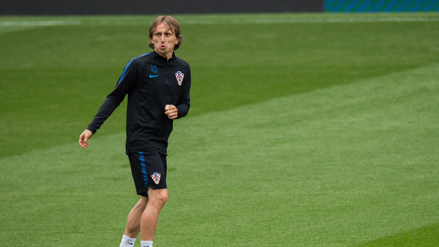Luka Modric, en un entrenamiento de Croacia Luka Modric, en un entrenamiento de Croacia