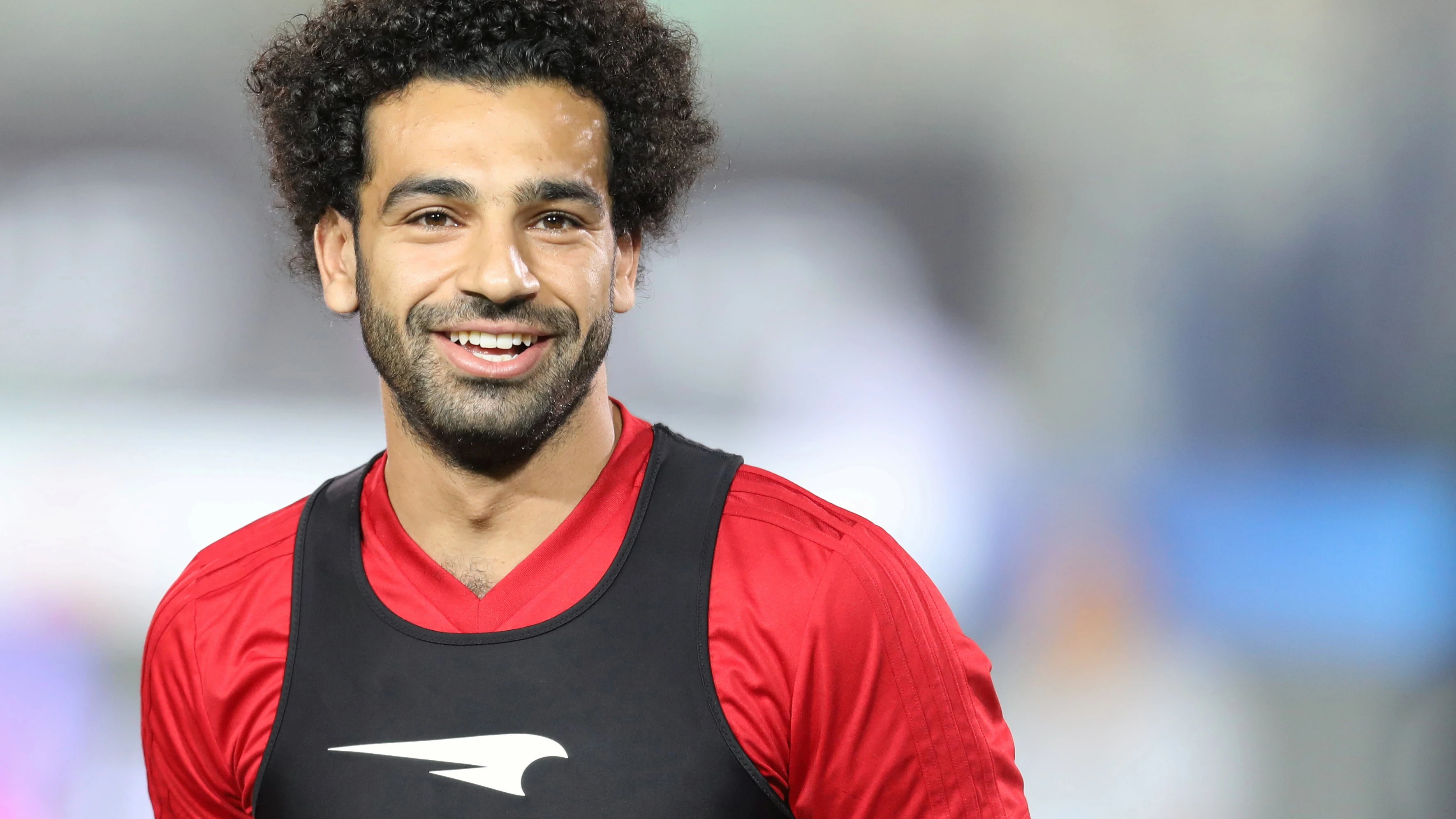 Mohamed Salah, estrella de Egipto, en un entrenamiento