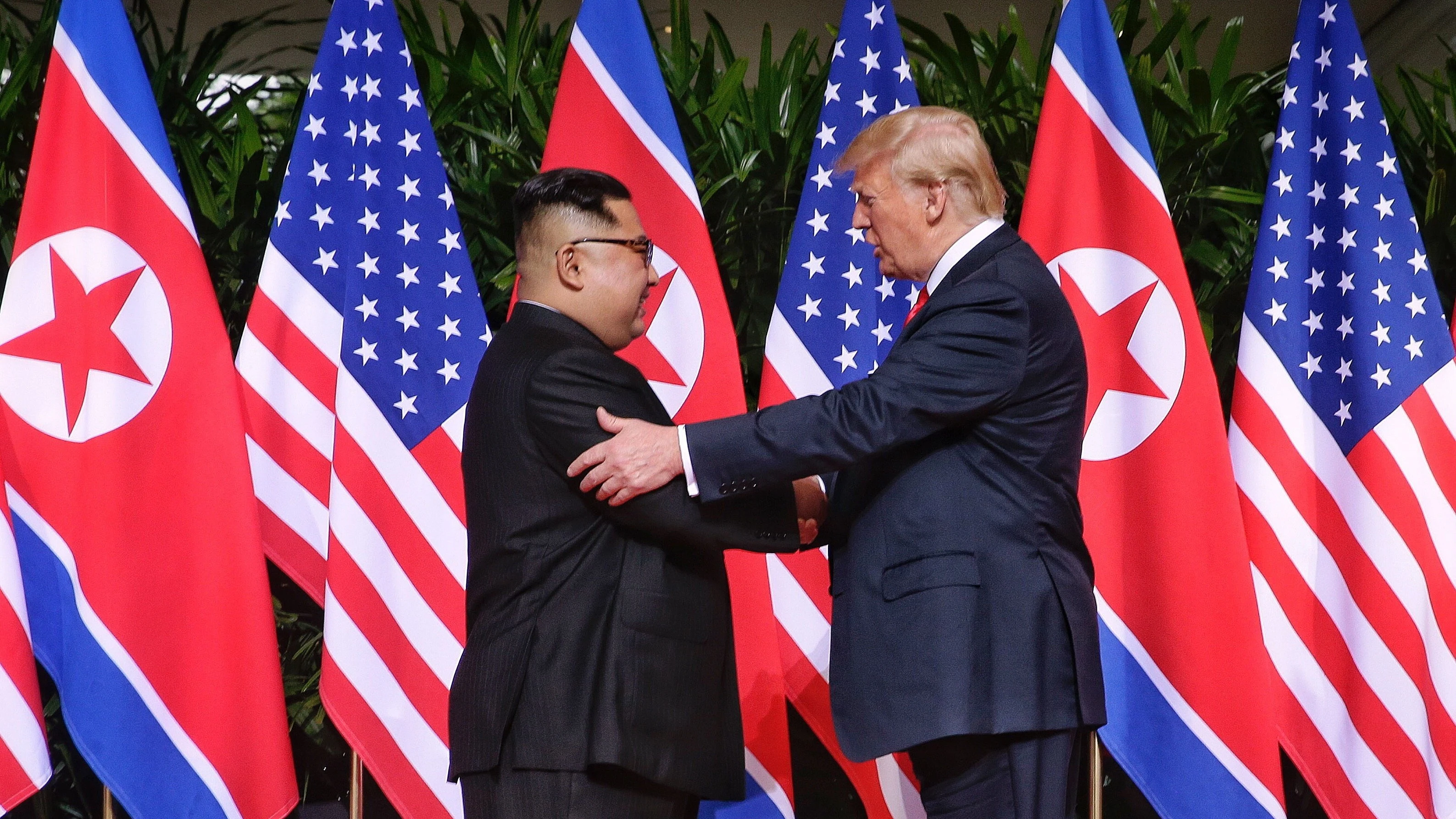 El presidente de los Estados Unidos, Donald Trump, y el líder norcoreano, Kim Jong-un