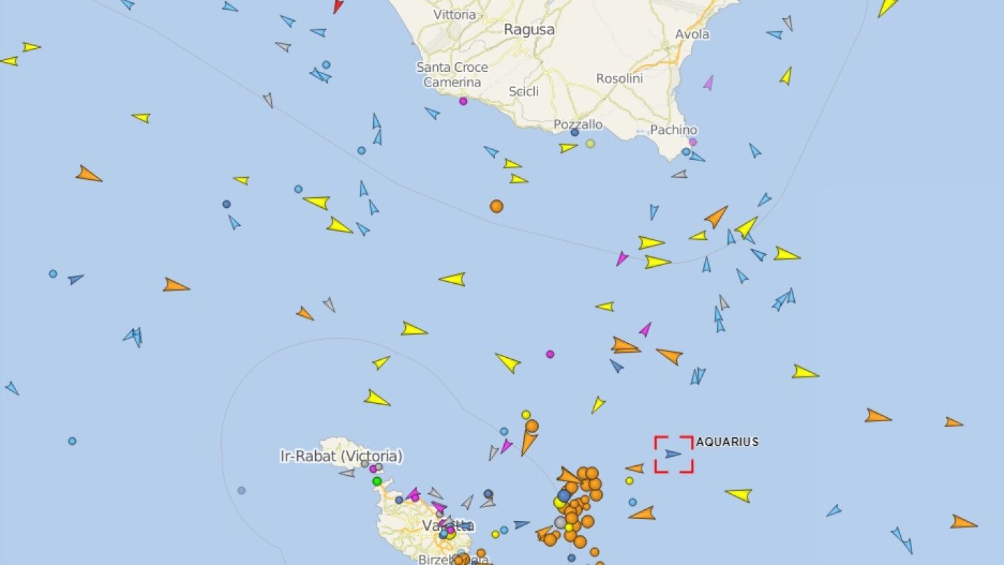 La ubicaci&oacute;n actual del barco Aquarius