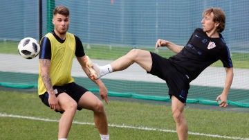 Luka Modric, en un entrenamiento de Croacia