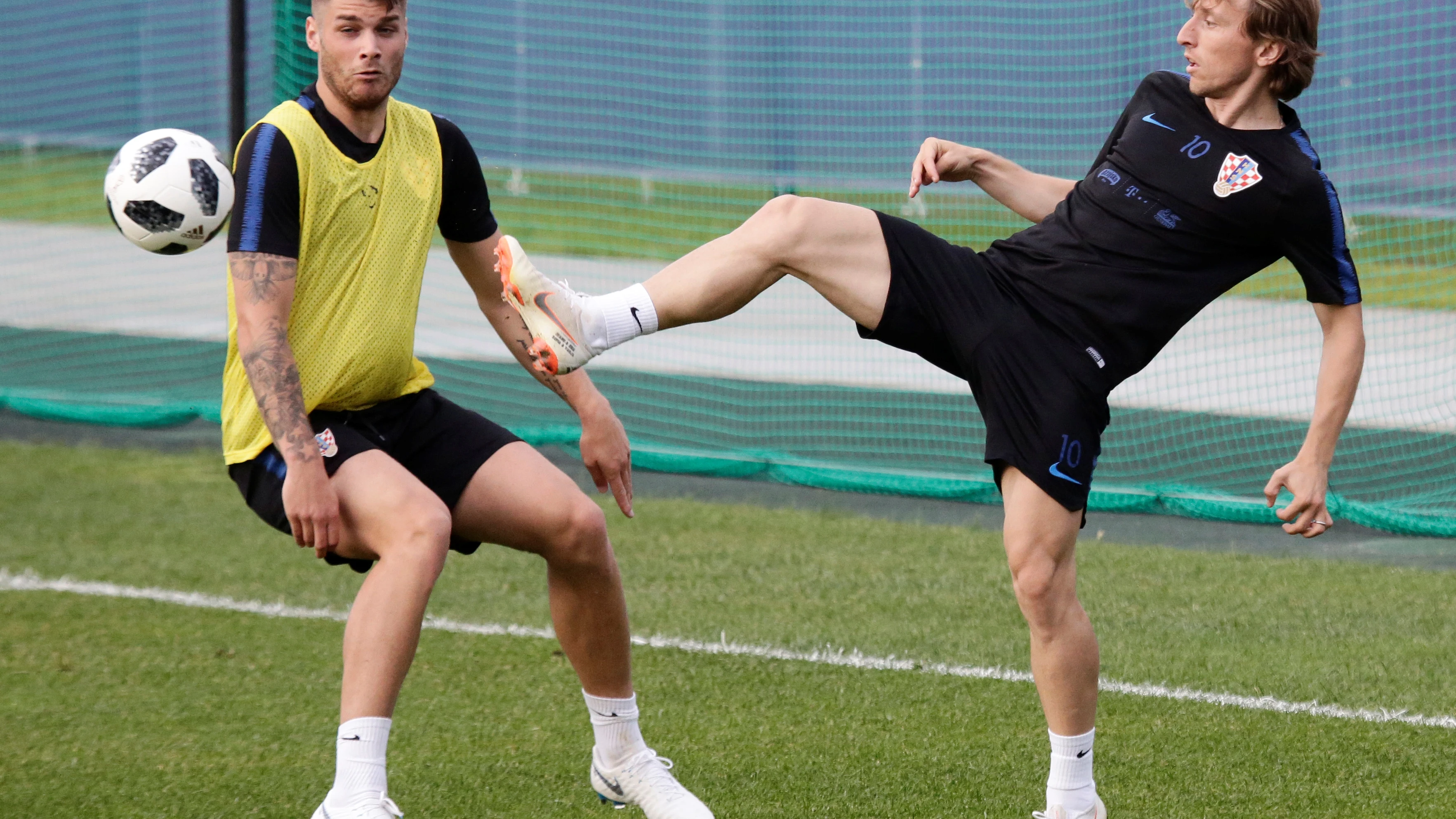 Luka Modric, en un entrenamiento de Croacia