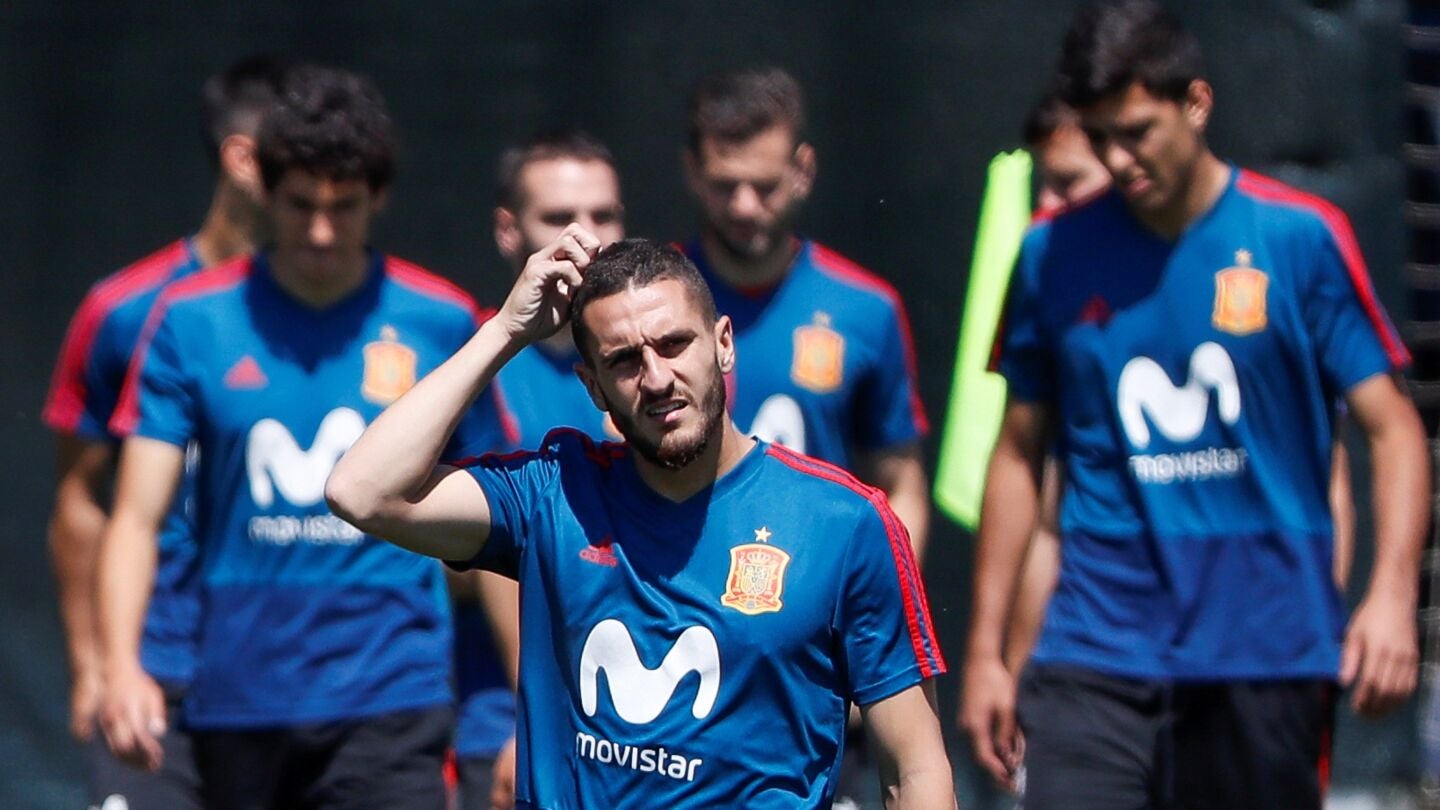 Koke, en el entrenamiento de Espa&ntilde;a en Krasnodar