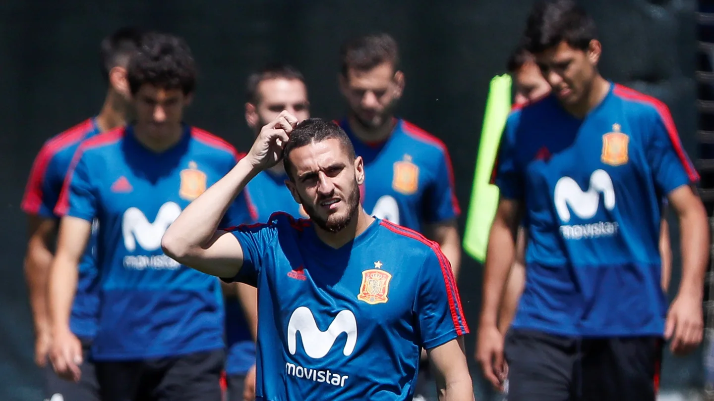 Koke, en el entrenamiento de España en Krasnodar Koke, en el entrenamiento de España en Krasnodar