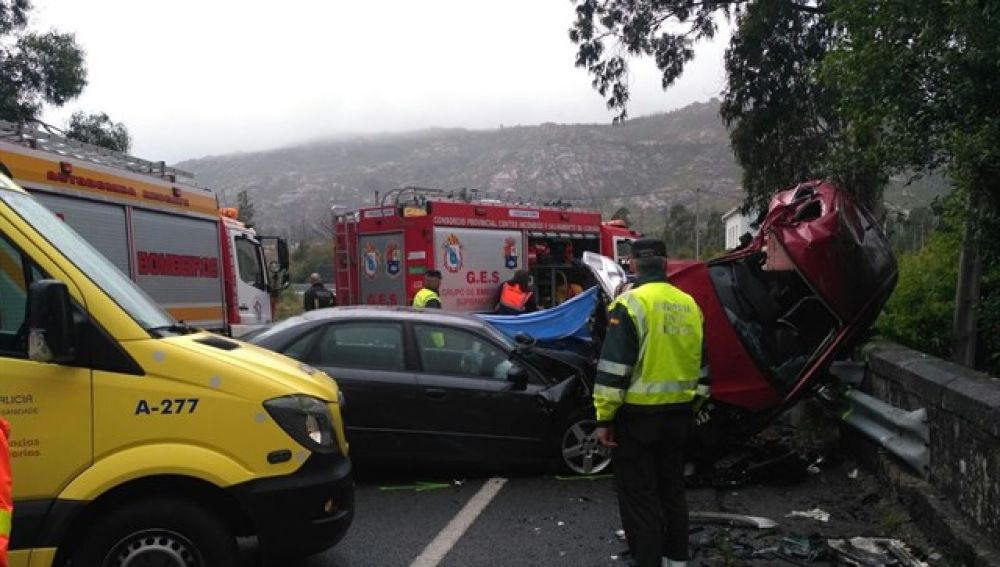Imagen del accidente en Carnota