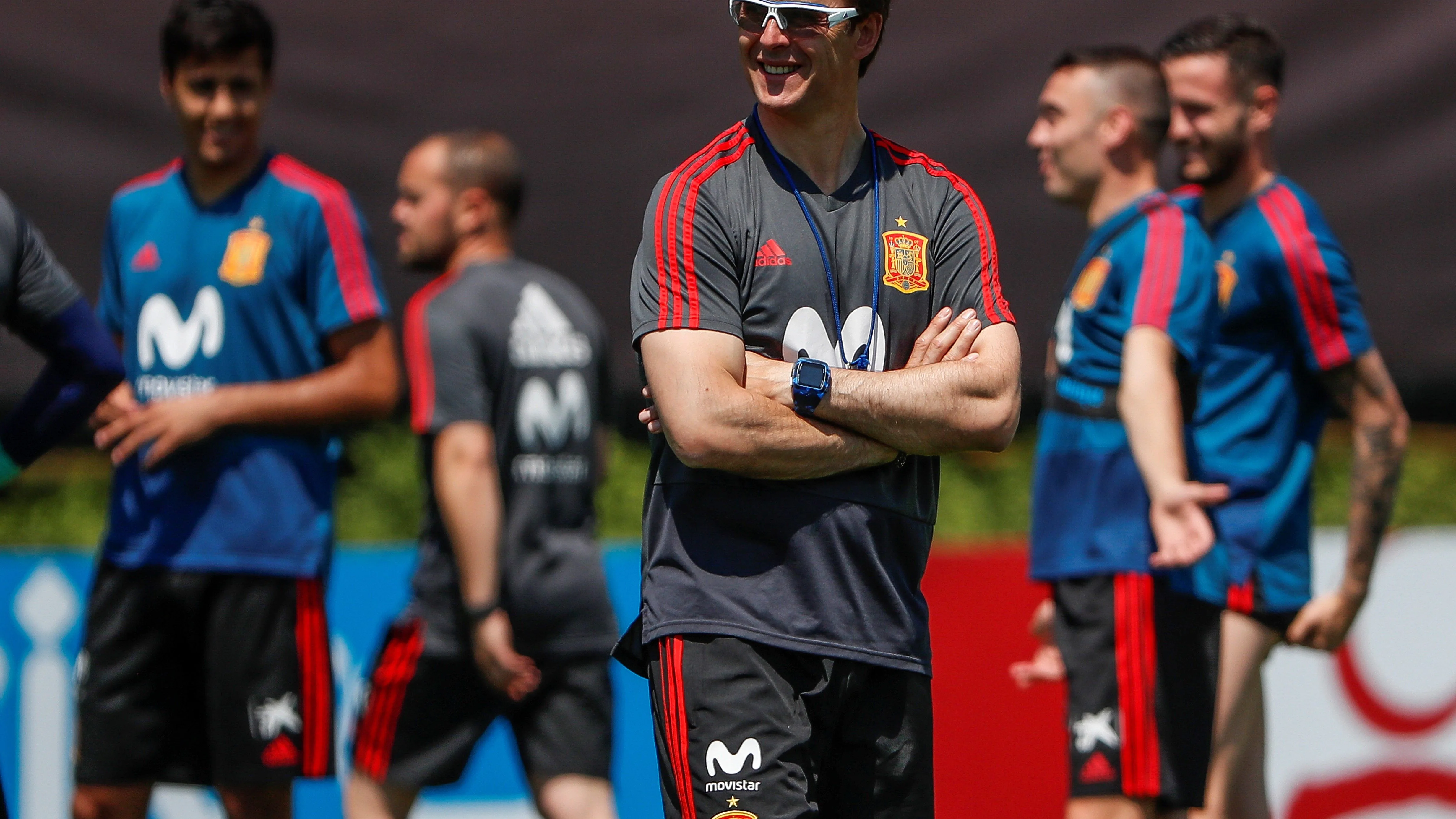 Julen Lopetegui, durante un entrenamiento de la Selección