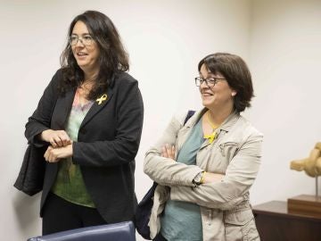 Diana Riba, pareja de Raül Romeva, siguen desde una sala adjunta el debate en la comisión de Derechos Humanos del Parlamento Vasco de una iniciativa que ha solicitado hoy la inmediata puesta en libertad de los políticos independentistas catalanes presos y ha mostrado su rechazo a este encarcelamiento Diana Riba, pareja de Raül Romeva, siguen desde una sala adjunta el debate en la comisión de Derechos Humanos del Parlamento Vasco de una iniciativa que ha solicitado hoy la inmediata puesta en libertad de los políticos independentistas catalanes presos y ha mostrado su rechazo a este encarcelamiento