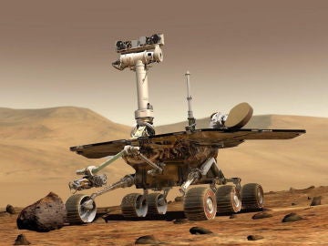 Imagen de archivo del rover Opportunity de la NASA en Marte Imagen de archivo del rover Opportunity de la NASA en Marte