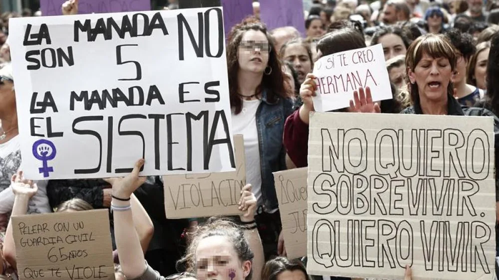 Manifestación en apoyo a la víctima de 'La Manada'