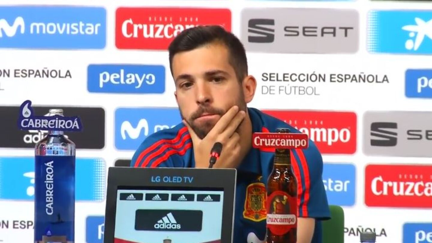 Jordi Alba, en rueda de prensa