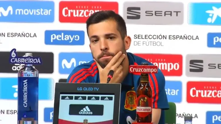 Jordi Alba, en rueda de prensa