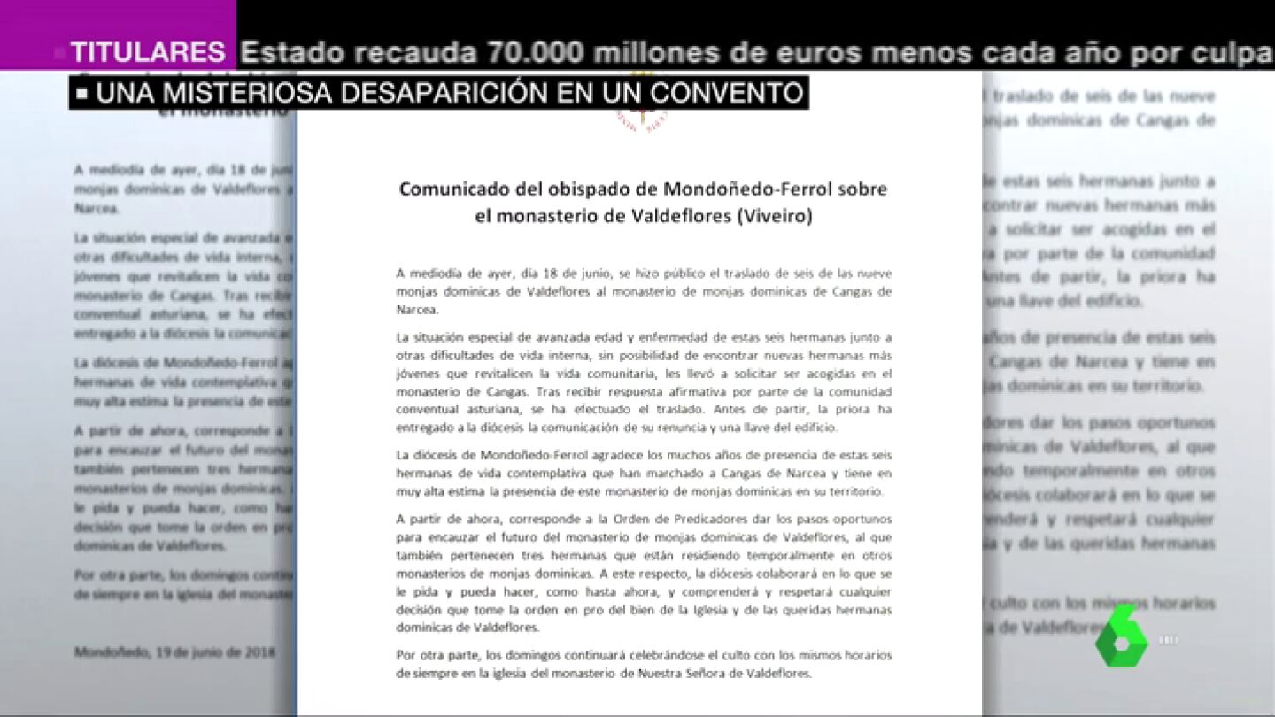Nueve monjas que no se llevan bien, dos c&oacute;dices desaparecidos y una polic&iacute;a at&oacute;nita: el surrealista enigma de Viveiro 