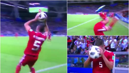 La fallida voltereta del jugador de Irán La fallida voltereta del jugador de Irán