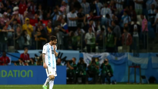 Leo Messi, durante el partido contra Croacia Leo Messi, durante el partido contra Croacia
