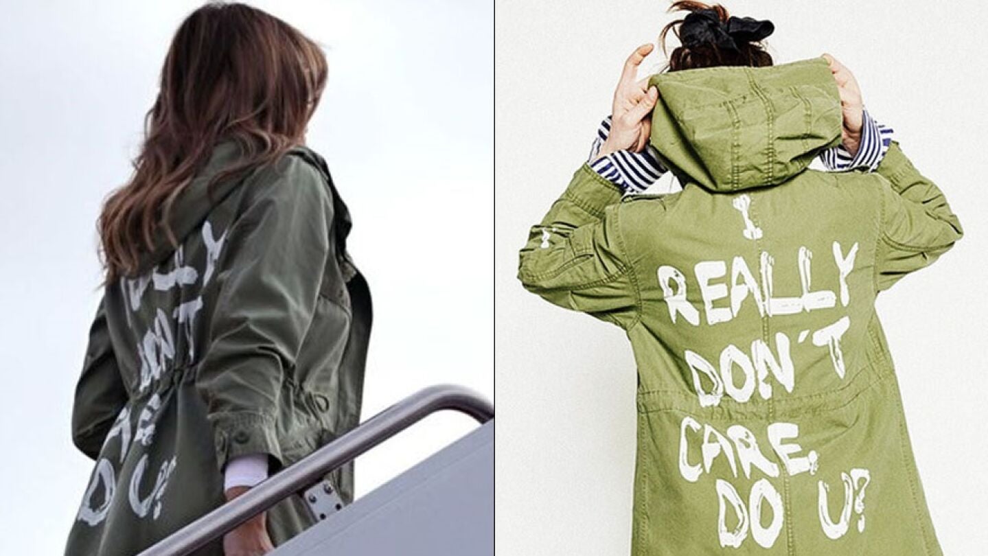 Enigm&aacute;tica chaqueta de Melania Trump