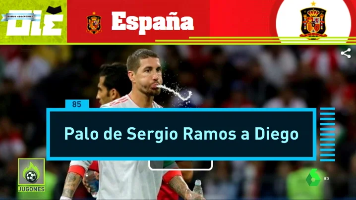 Palo histórico de Sergio Ramos a Maradona