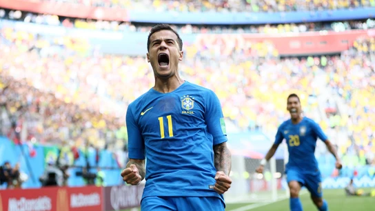 Coutinho celebra su gol con la selección de Brasil Coutinho celebra su gol con la selección de Brasil