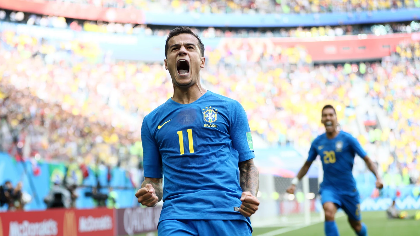 Coutinho celebra su gol con la selección de Brasil Coutinho celebra su gol con la selección de Brasil