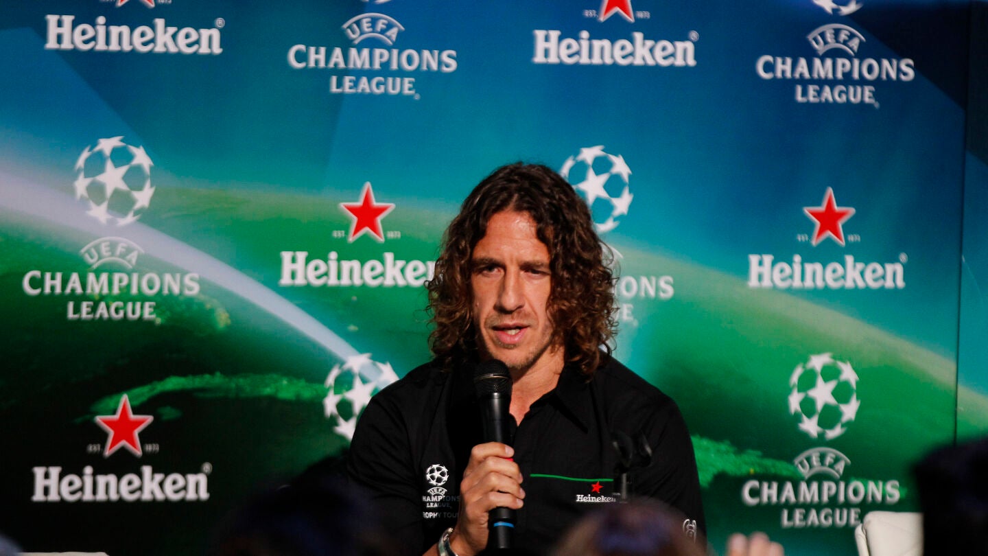Carles Puyol, durante un acto de la Champions League