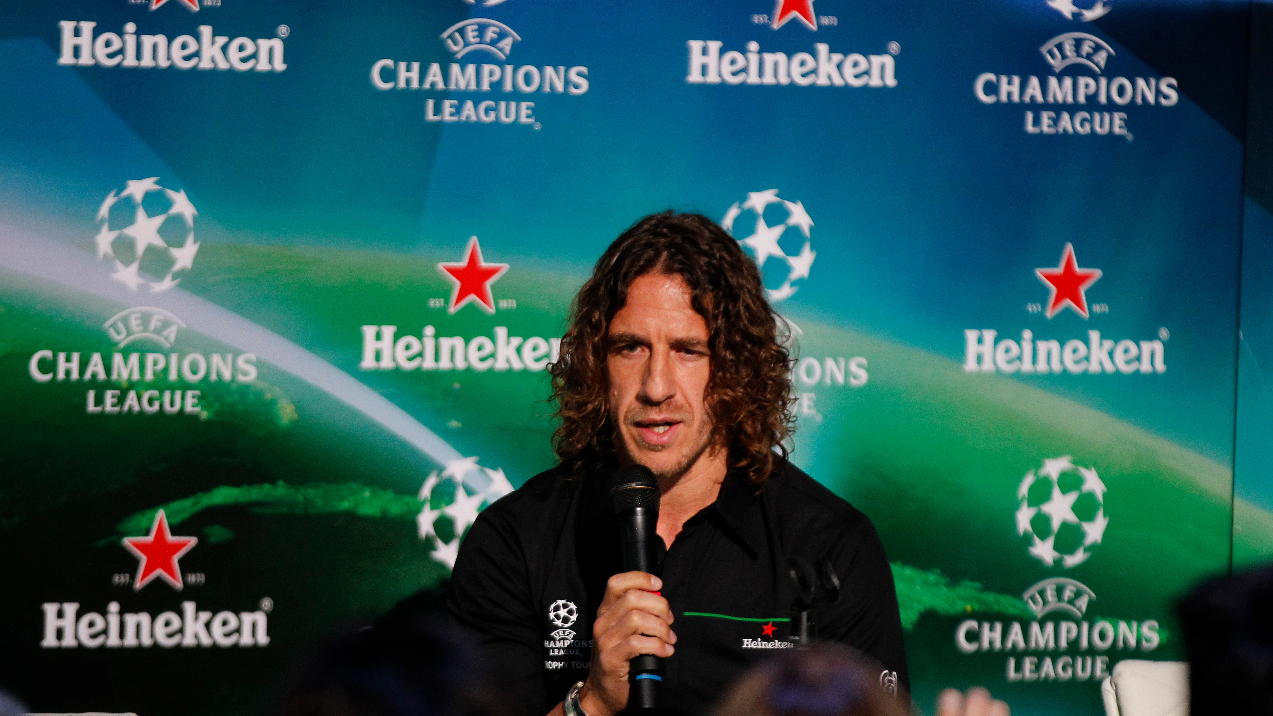 Carles Puyol, durante un acto de la Champions League