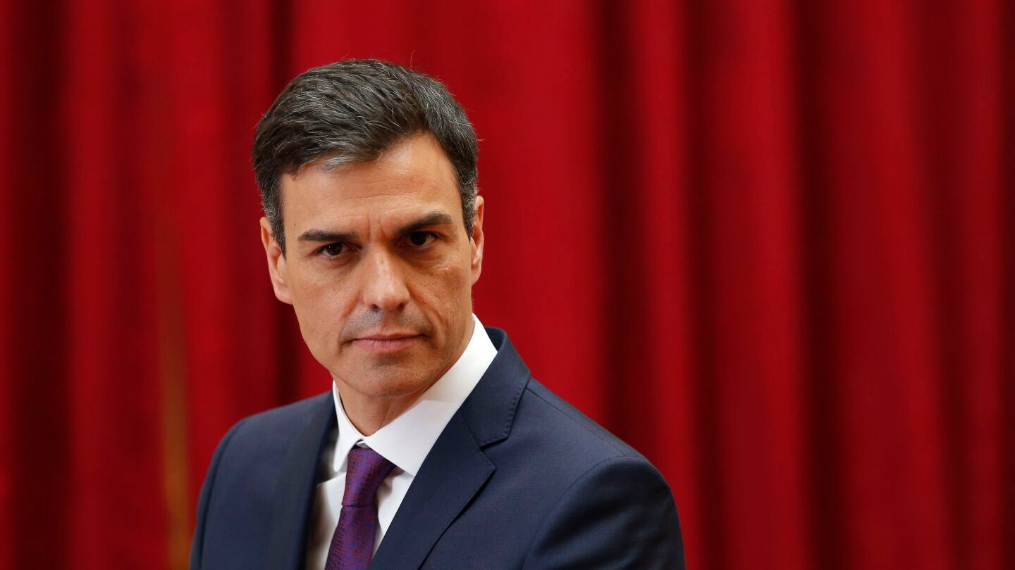 Pedro S&aacute;nchez en el encuentro con Macron