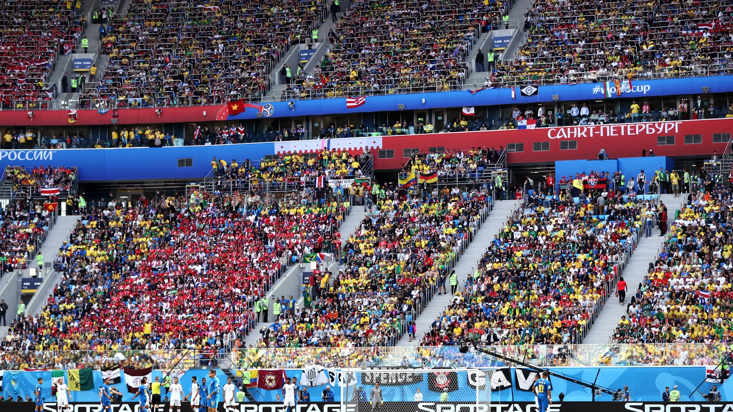 La grada del estadio Krestovsky durante el Brasil - Costa Rica La grada del estadio Krestovsky durante el Brasil - Costa Rica
