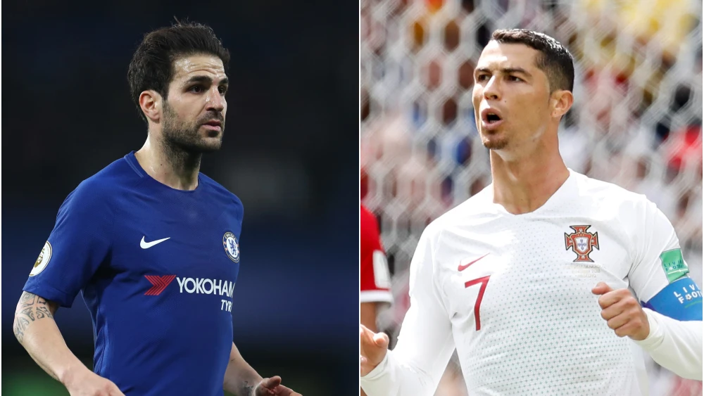 Cesc Fábregas y Cristiano Ronaldo