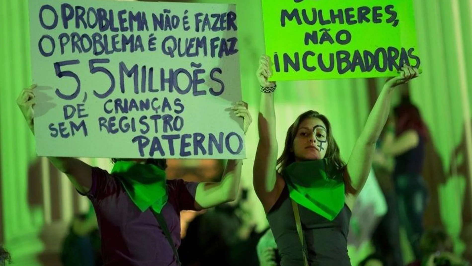 Manifestación en Río de Janeiro en favor de la legalización del aborto en Brasil
