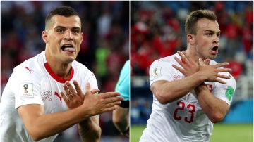 Xhaka, Shaqiri y su comentada celebración