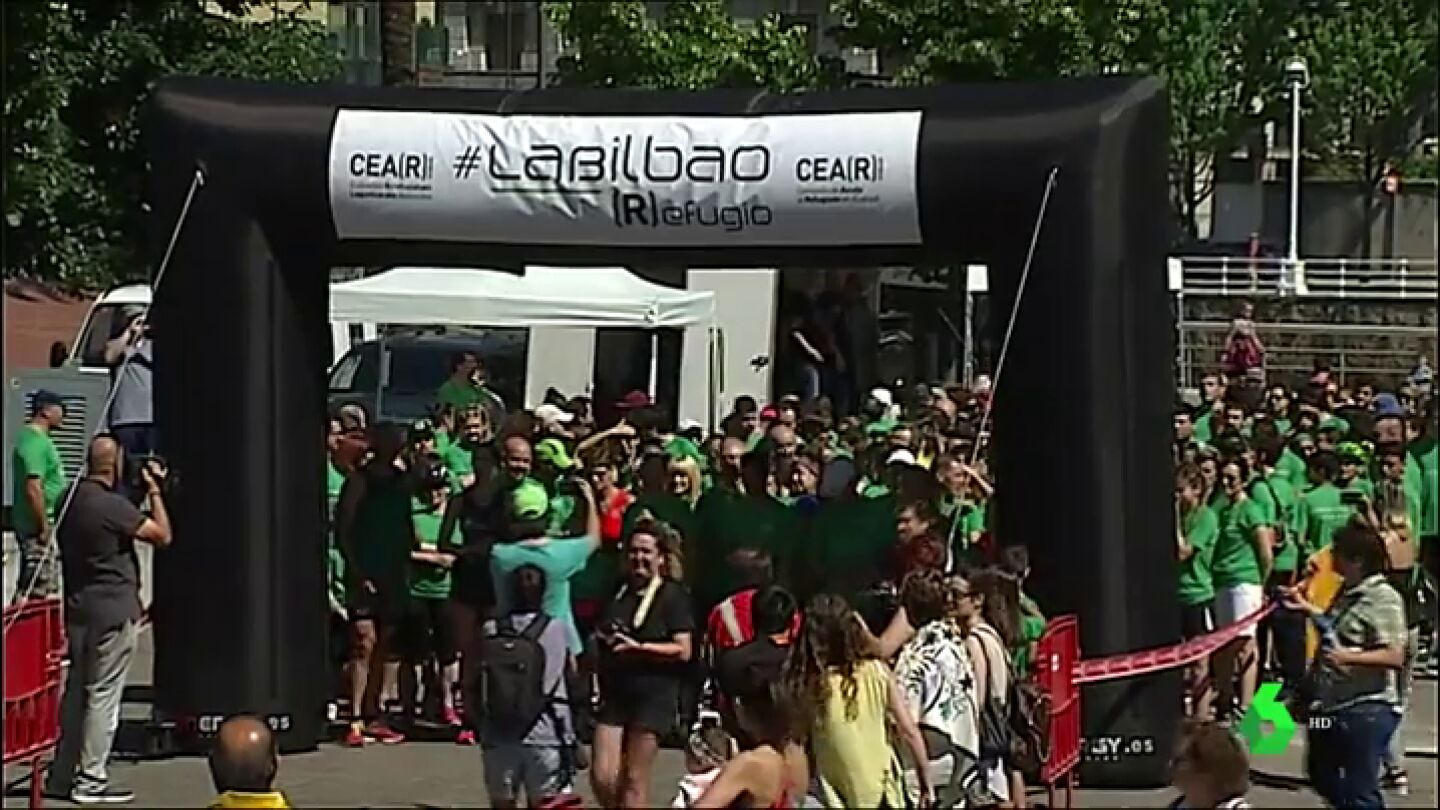 Bilbao se ti&ntilde;e de verde en la carrera solidaria de apoyo a las personas refugiadas