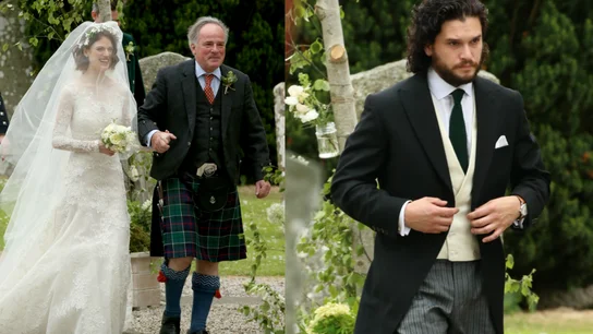 Kit Harington y Rose Leslie a su llegada a la ceremonia Kit Harington y Rose Leslie a su llegada a la ceremonia