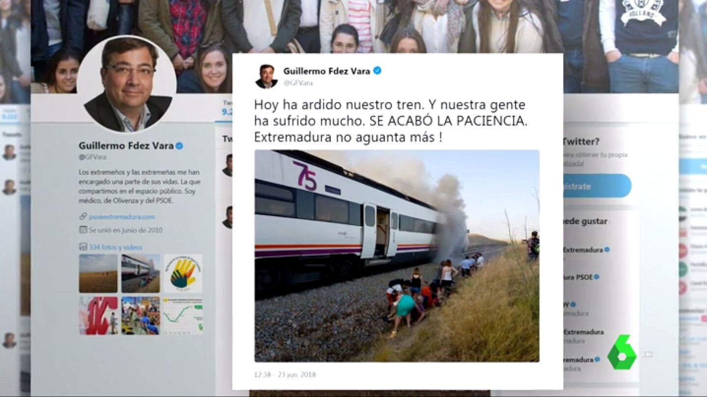 Fern&aacute;ndez Vara protesta en Twitter por las malas condiciones de los trenes extreme&ntilde;os 
