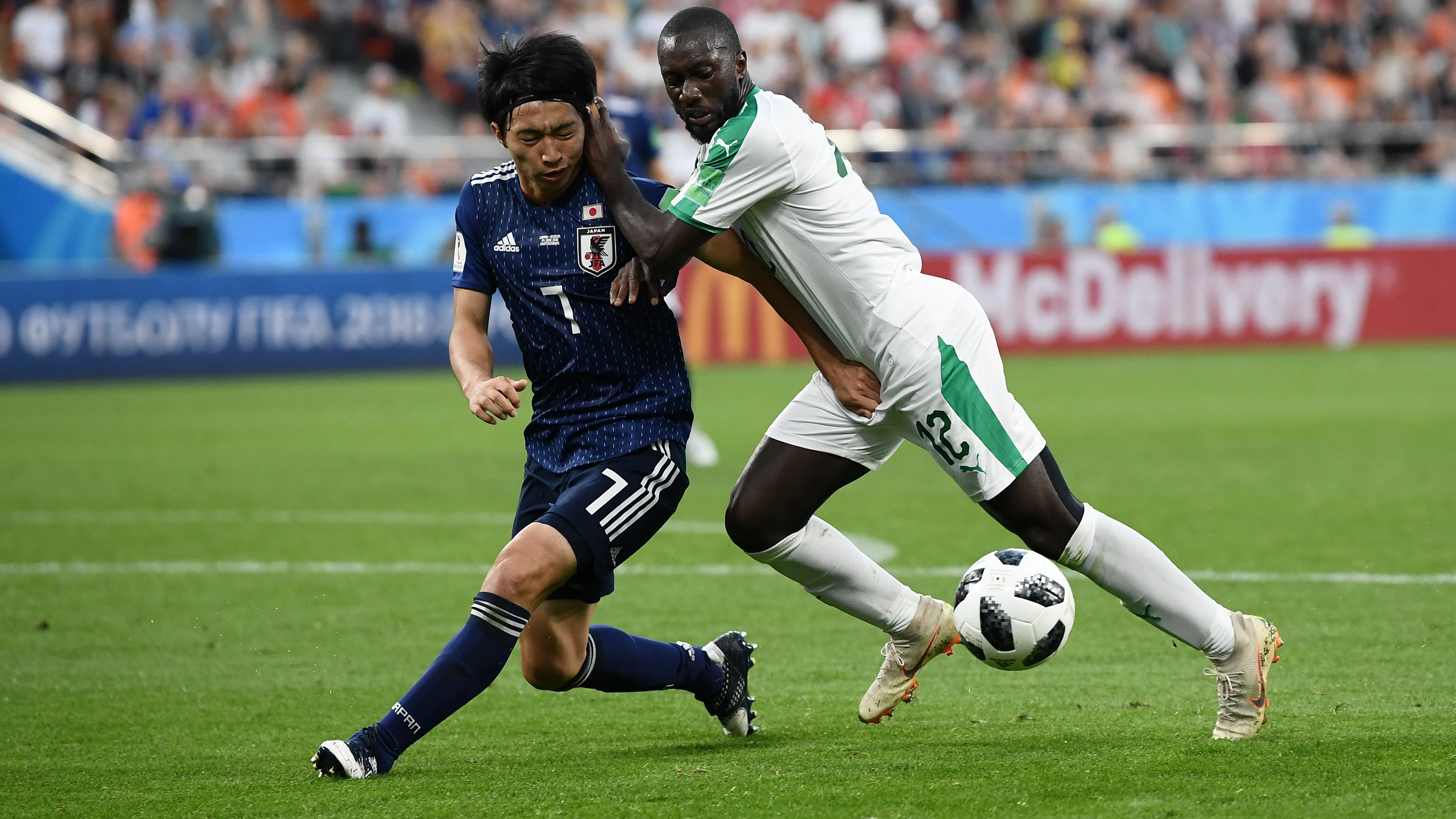 Momento del partido entre Japón y Senegal