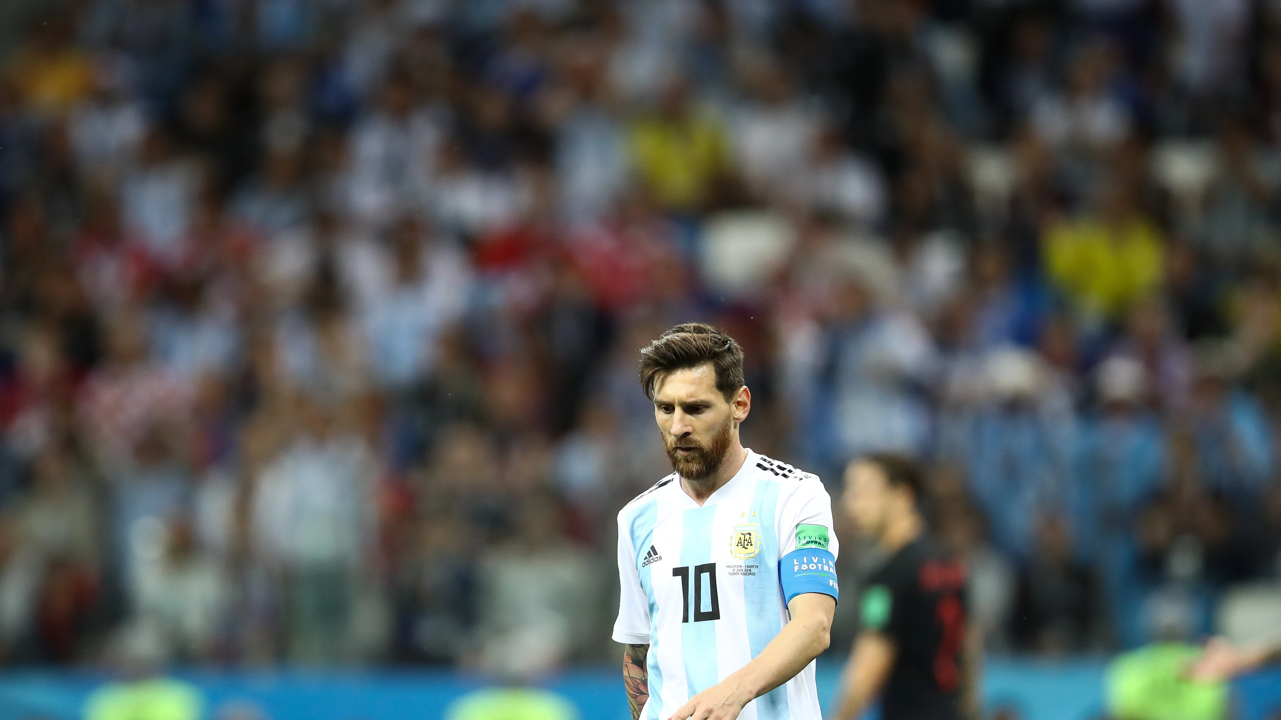 Messi, durante el partido contra Croacia