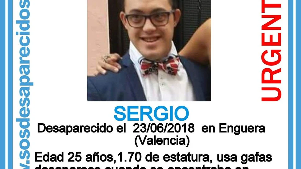 Sergio Requena Agulló, joven con síndrome de Down desaparecido en Valencia