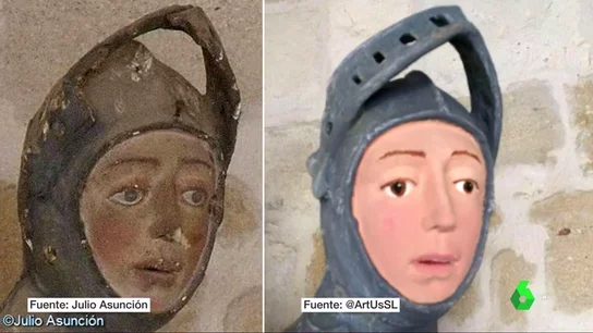 'Ecce Homo' a la Navarra: la polémica restauración del San Jorge de la iglesia de San Miguel de Estella 'Ecce Homo' a la Navarra: la polémica restauración del San Jorge de la iglesia de San Miguel de Estella
