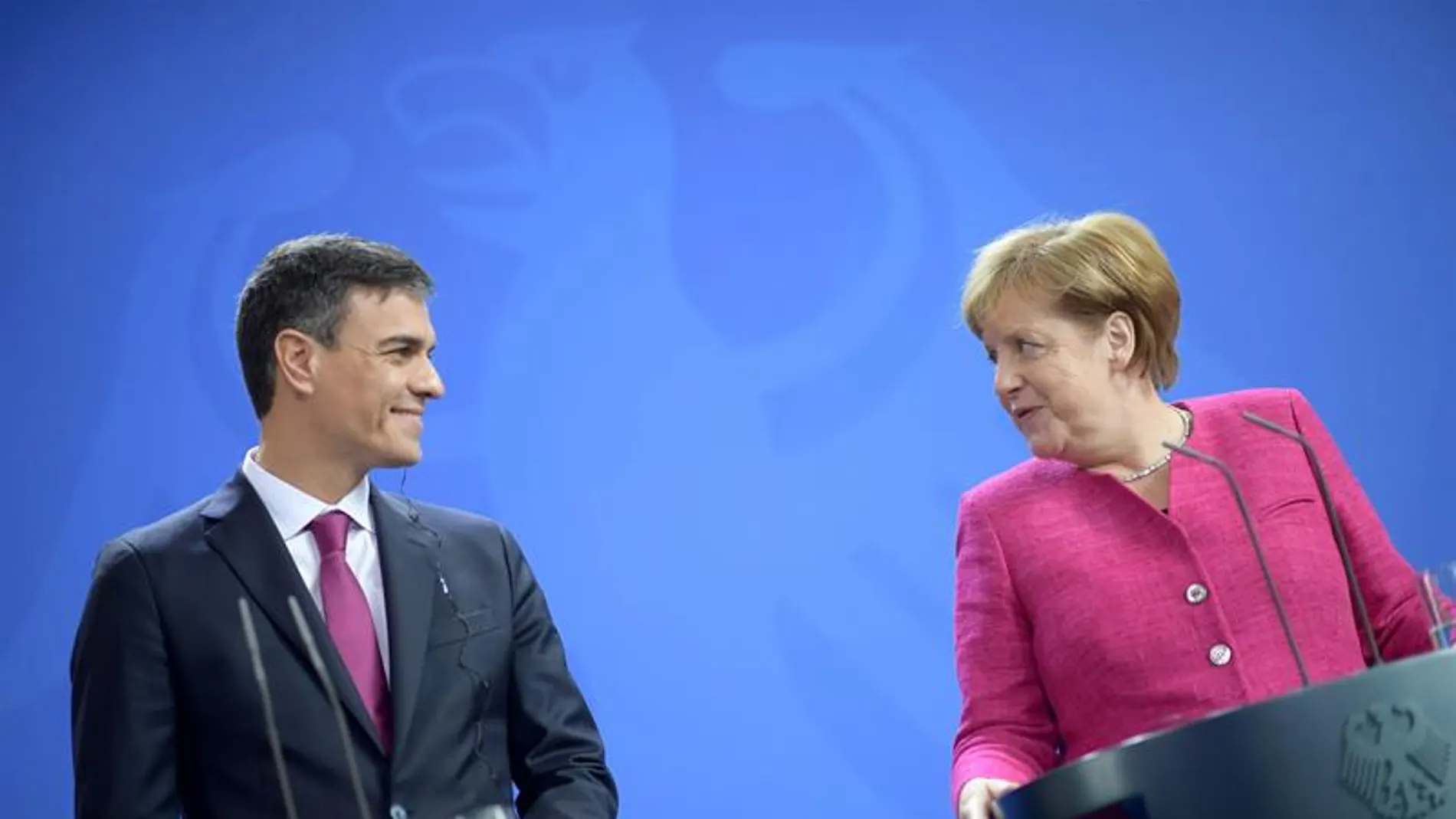Pedro Sánchez y Angela Merkel