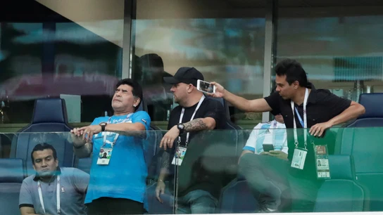 Maradona, en un momento del partido entre Nigeria y Argentina Maradona, en un momento del partido entre Nigeria y Argentina