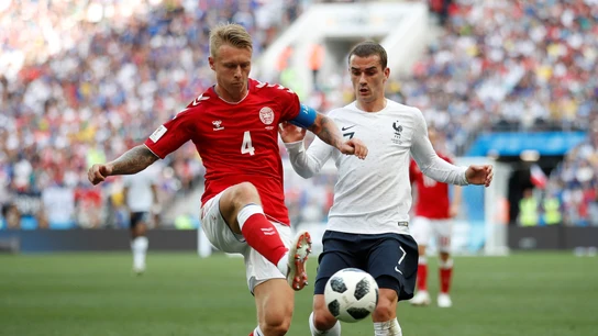 Griezmann, en el choque ante Dinamarca Griezmann, en el choque ante Dinamarca