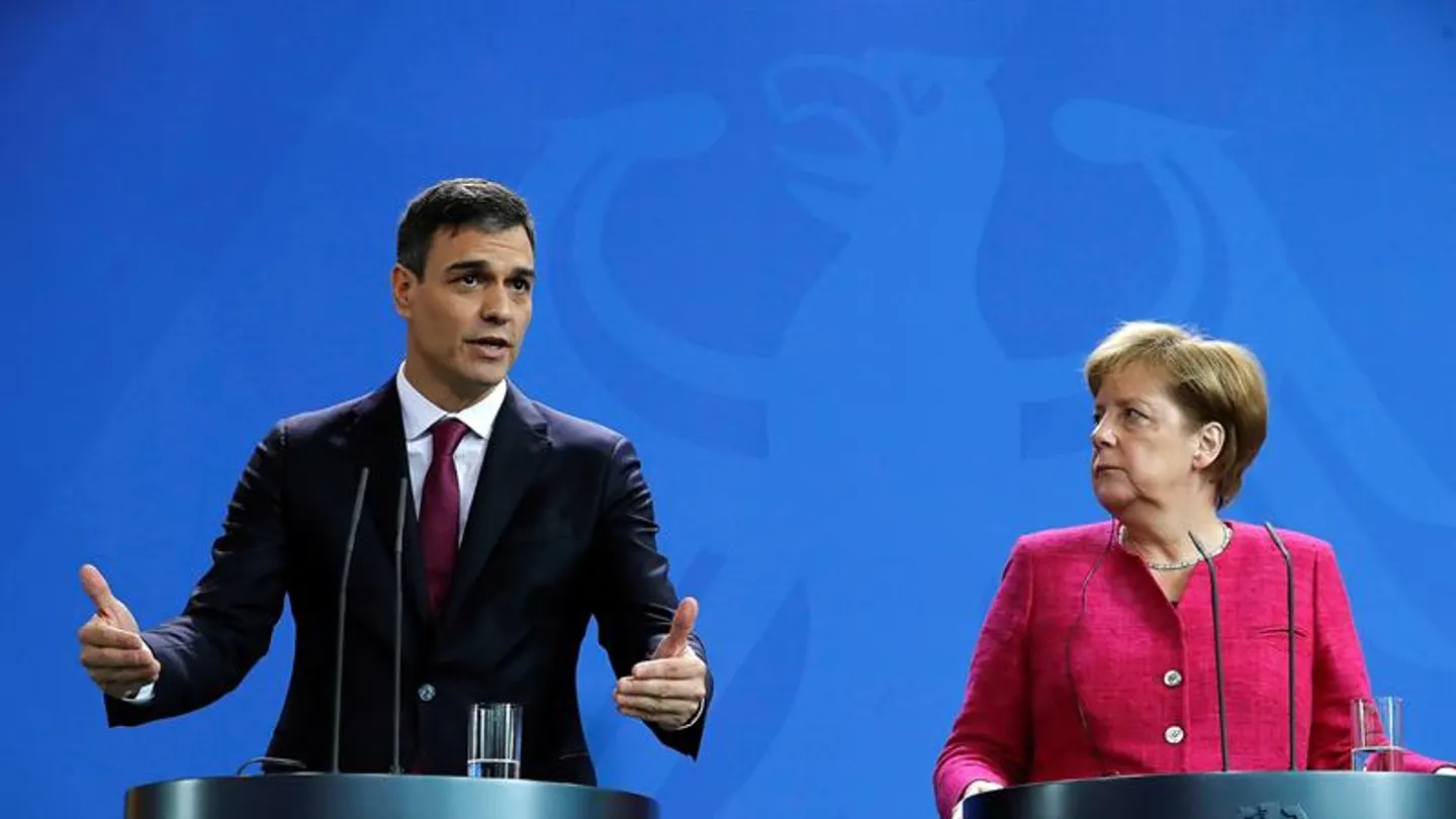 El jefe del Ejecutivo español, Pedro Sánchez, y la canciller alemana, Angela Merkel El jefe del Ejecutivo español, Pedro Sánchez, y la canciller alemana, Angela Merkel