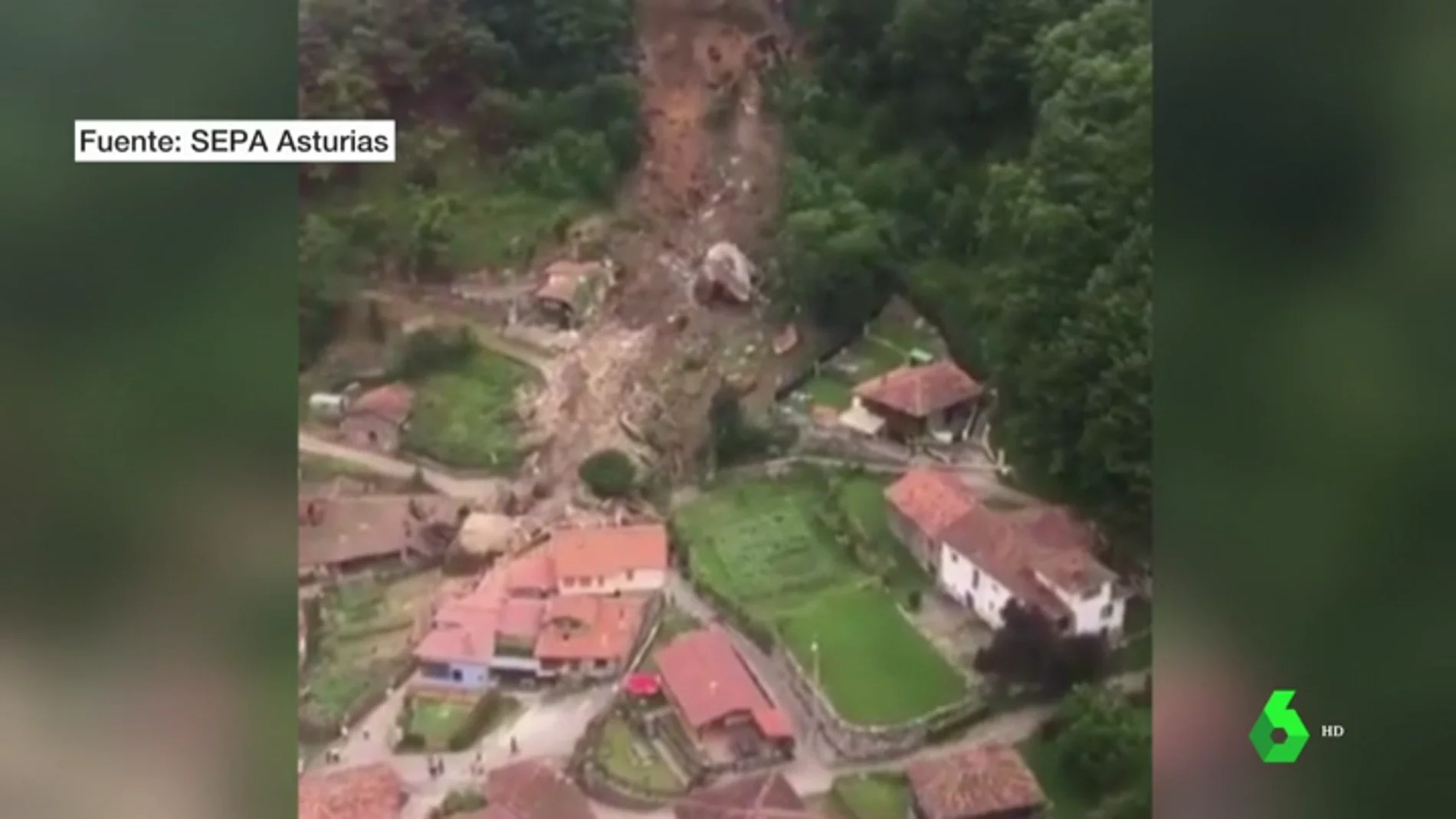 Imagen del derrumbamiento en Asturias.