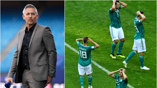 Lineker y los jugadores de Alemania abatidos Lineker y los jugadores de Alemania abatidos