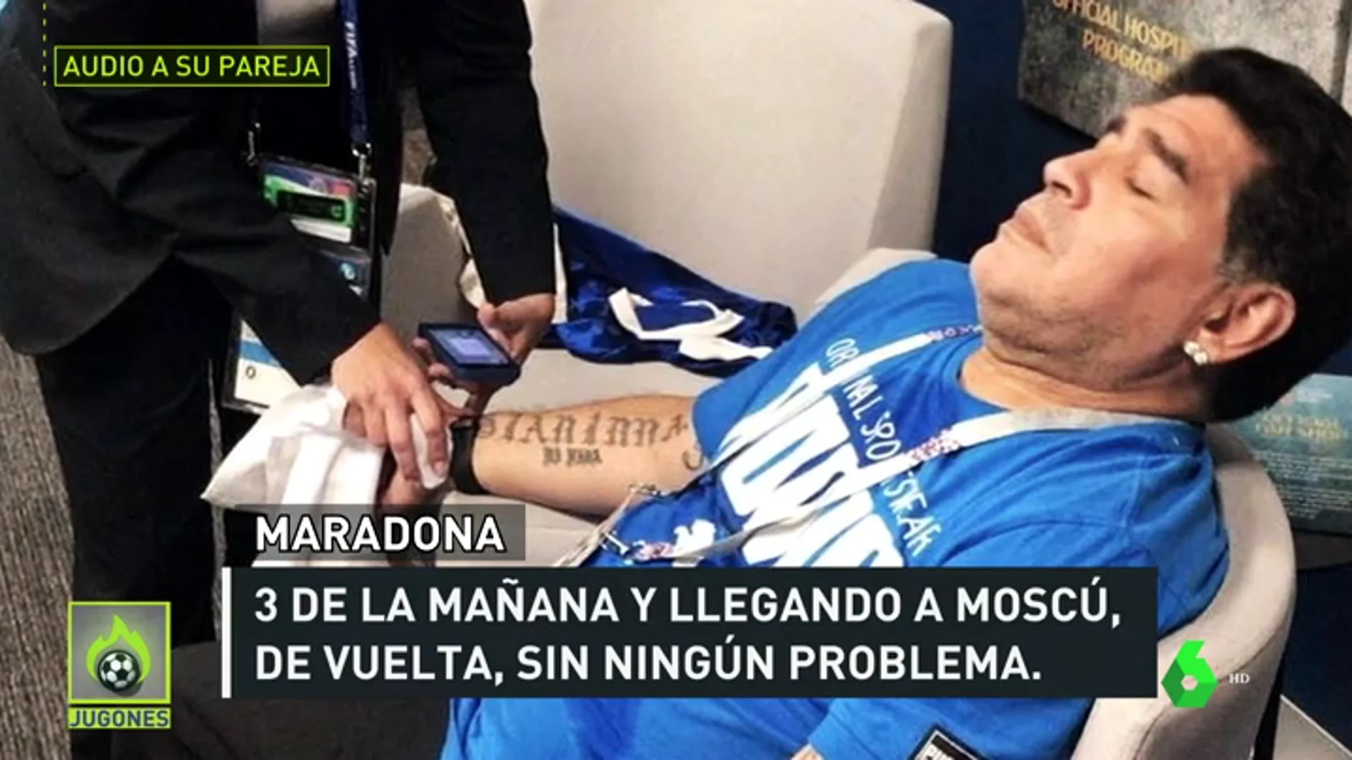 El audio filtrado de Maradona a su pareja para desmentir el bulo de su muerte